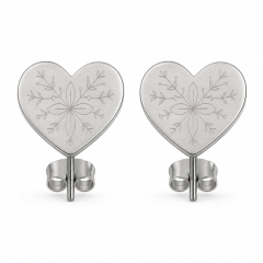 Oxidized Black Heart Stud Earrings Stainless Steel Antique Fashion Jewelry