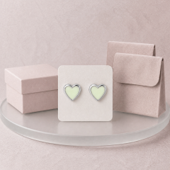 Glow In The Dark Heart Stud Earrings Stainless Steel Luminous Fashion Jewelry