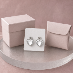 Epoxy Resin Heart Stud Earrings Stainless Steel 3D Domed Fashion Jewelry