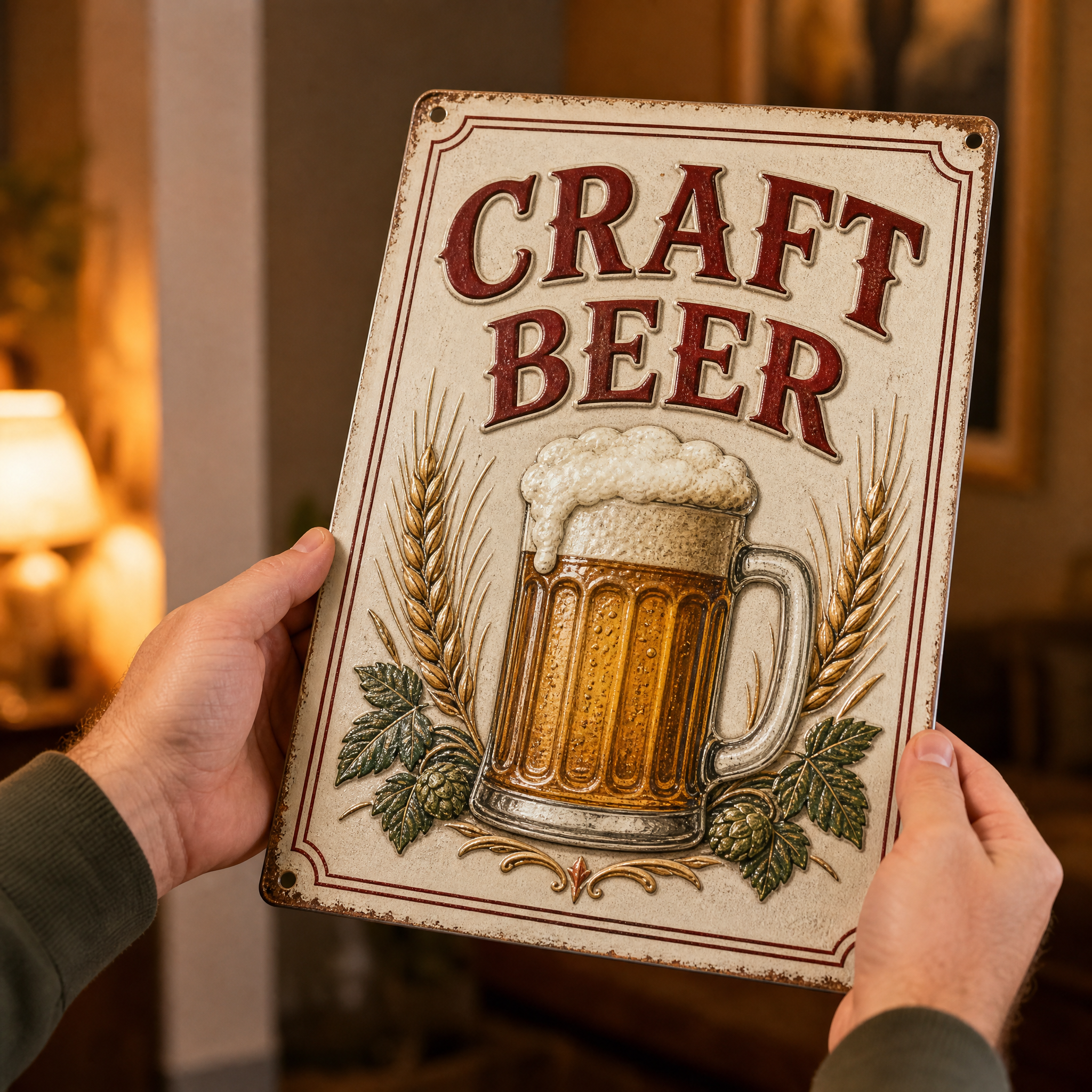 Custom Embossed Vintage Tin Sign 20x30cm Retro Metal Beer Sign Bar Garage Wall Decor