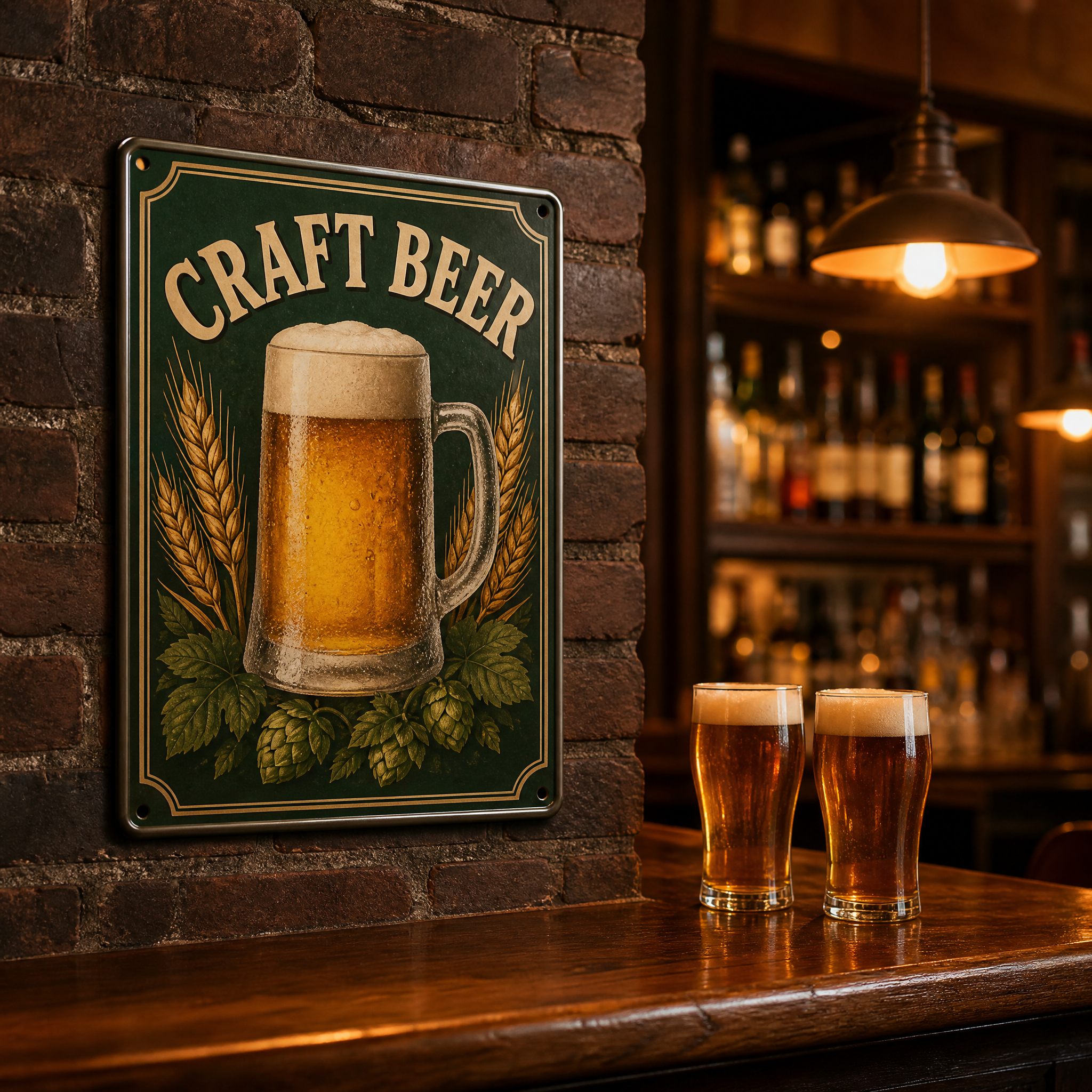Custom Rolled Edge Metal Tin Sign 20x30cm Retro Beer Sign Safety Edge Bar Decor