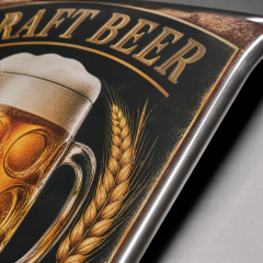 Custom Rolled Edge Metal Tin Sign 20x30cm Retro Beer Sign Safety Edge Bar Decor