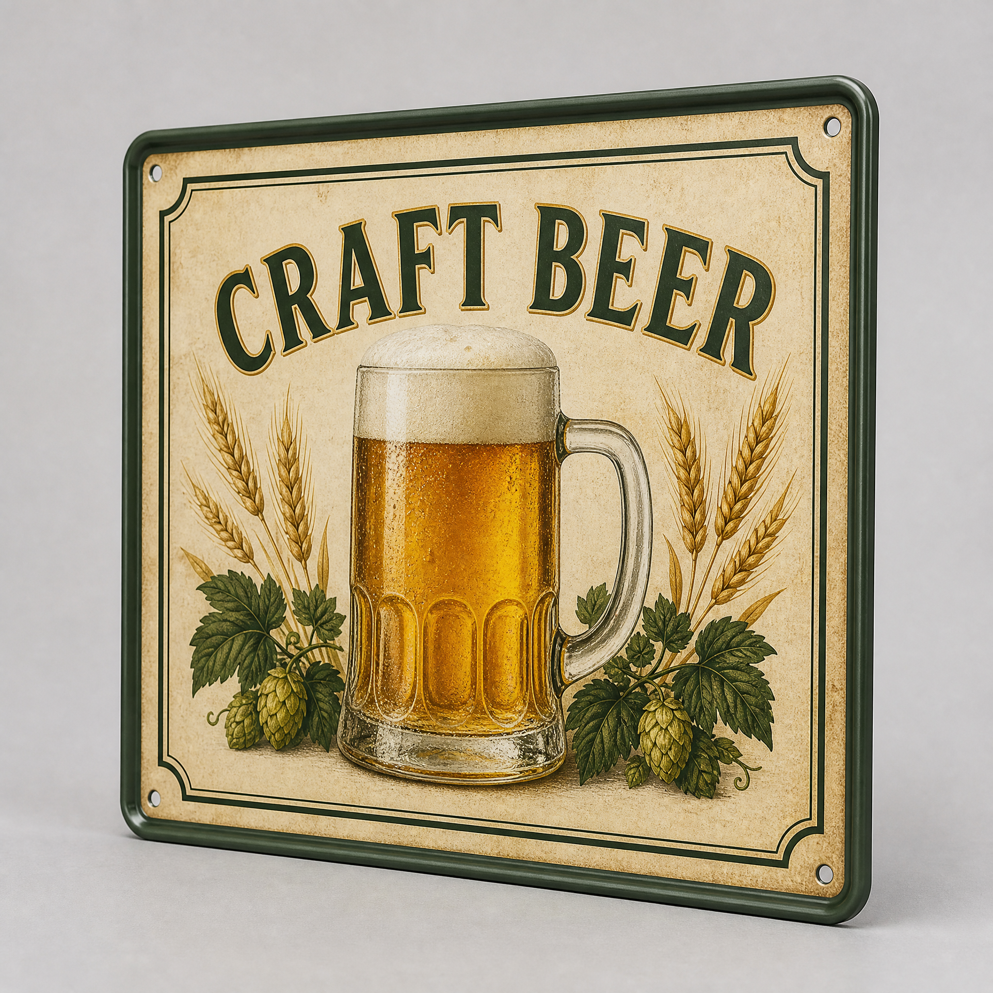 Custom Rolled Edge Metal Tin Sign 20x30cm Retro Beer Sign Safety Edge Bar Decor