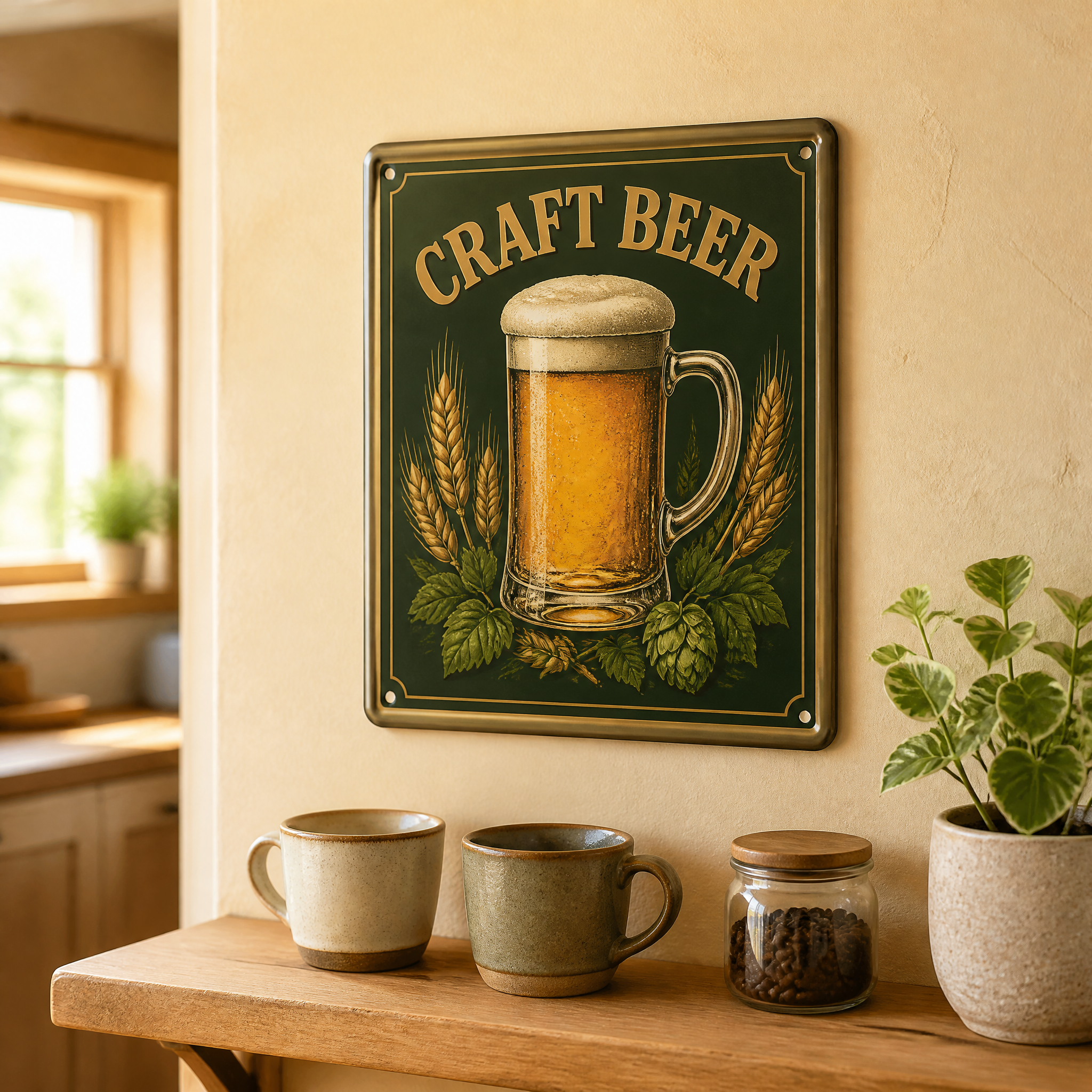 Custom Rolled Edge Metal Tin Sign 20x30cm Retro Beer Sign Safety Edge Bar Decor