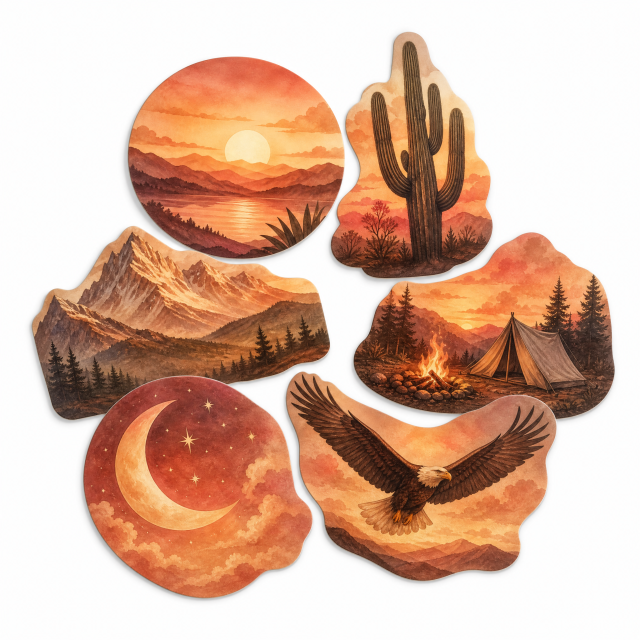 Custom Car Stickers Vehicle Decals Retro Desert Stickers No MOQ Waterproof UV Resistant Vinyl
