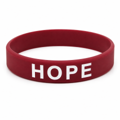 Custom Ink Injected Silicone Bracelet - Color Filled Logo Wristband No MOQ