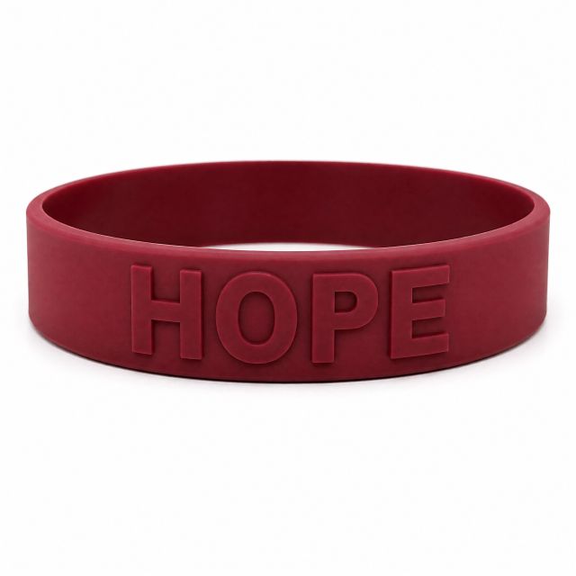 Custom Embossed Silicone Bracelet - Raised Logo Rubber Wristband No MOQ