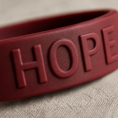 Custom Embossed Silicone Bracelet - Raised Logo Rubber Wristband No MOQ