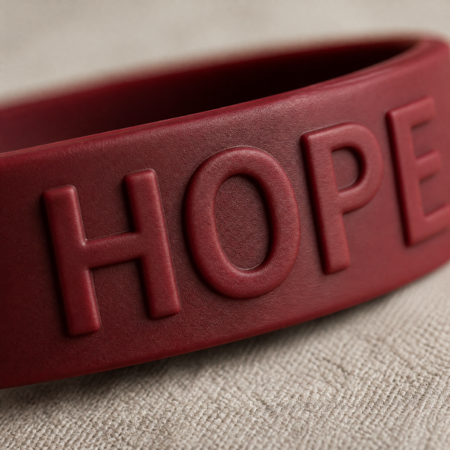 Custom Embossed Silicone Bracelet - Raised Logo Rubber Wristband No MOQ