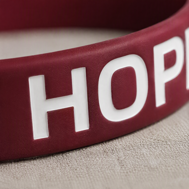 Custom Ink Injected Silicone Bracelet - Color Filled Logo Wristband No MOQ