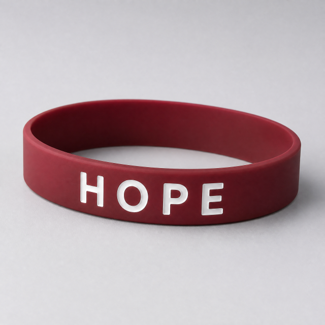 Custom Ink Injected Silicone Bracelet - Color Filled Logo Wristband No MOQ
