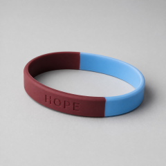 Custom Two-Tone Silicone Bracelet - Dual Color Logo Wristband No MOQ