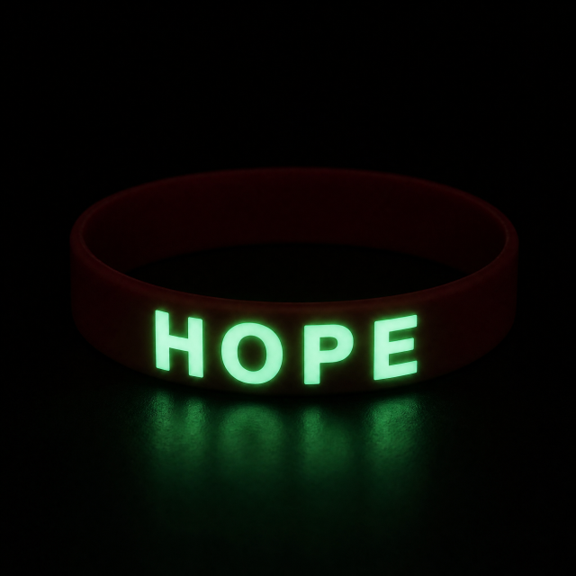 Custom Glow in the Dark Silicone Bracelet - Luminous Logo Wristband No MOQ