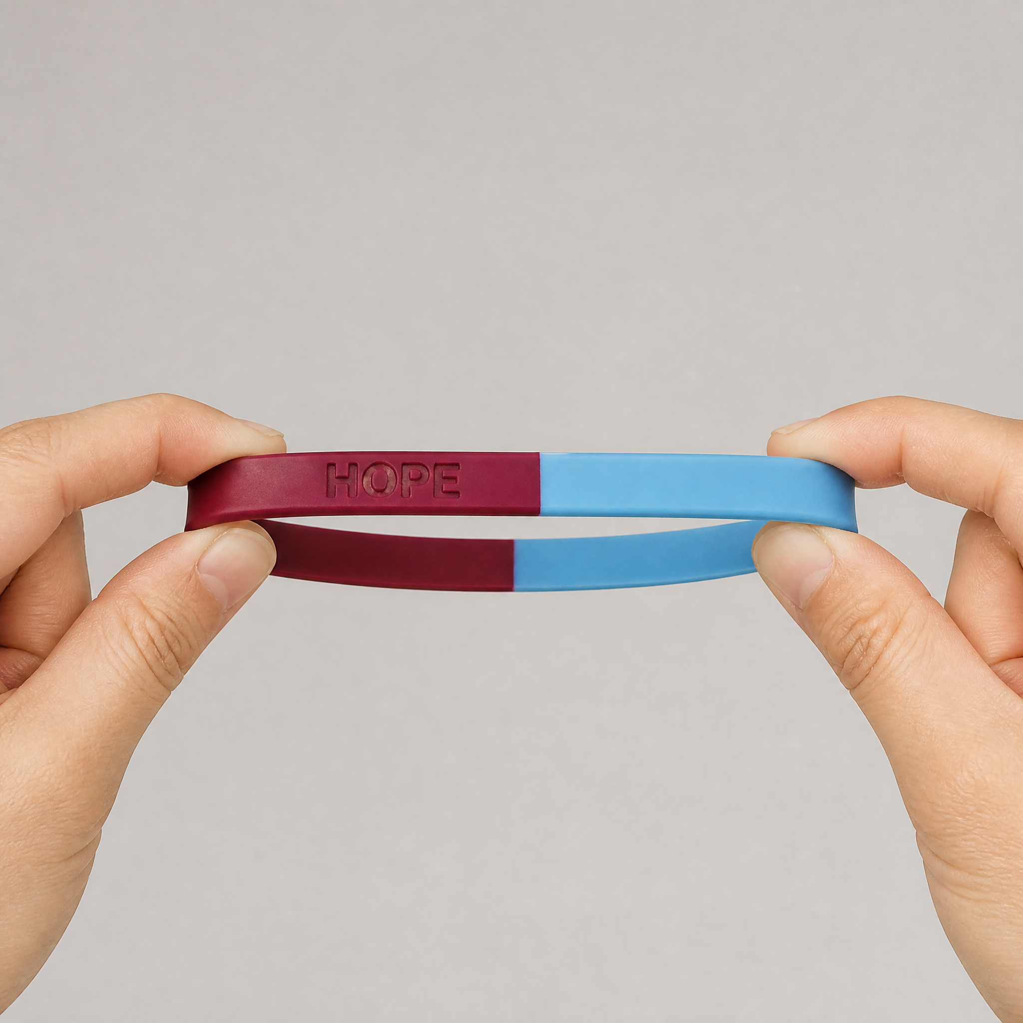 Custom Two-Tone Silicone Bracelet - Dual Color Logo Wristband No MOQ