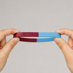 Custom Two-Tone Silicone Bracelet - Dual Color Logo Wristband No MOQ