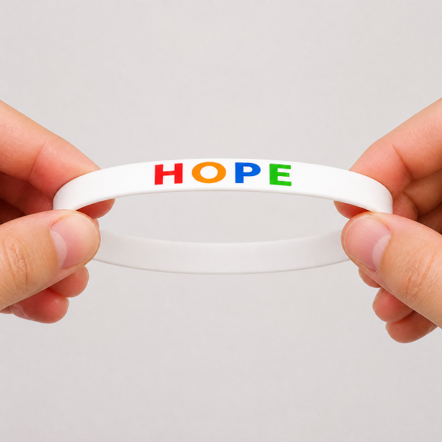 Custom CMYK Silicone Bracelet - UV Full Color Printed Wristband No MOQ