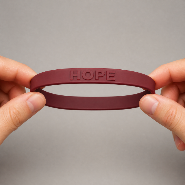Custom Embossed Silicone Bracelet - Raised Logo Rubber Wristband No MOQ