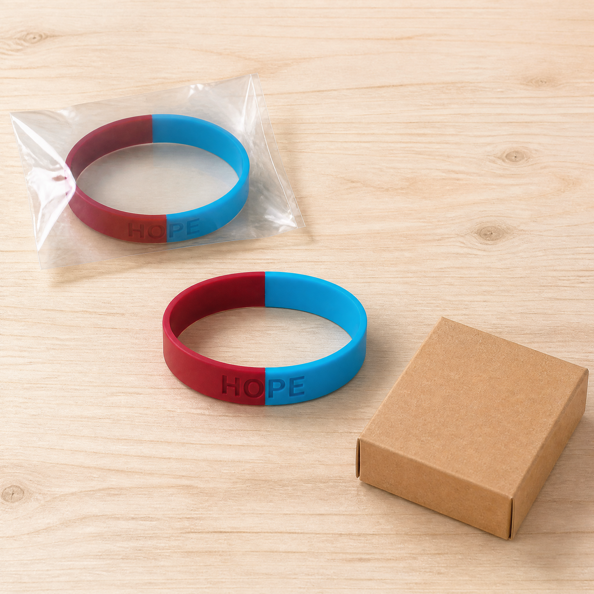 Custom Two-Tone Silicone Bracelet - Dual Color Logo Wristband No MOQ