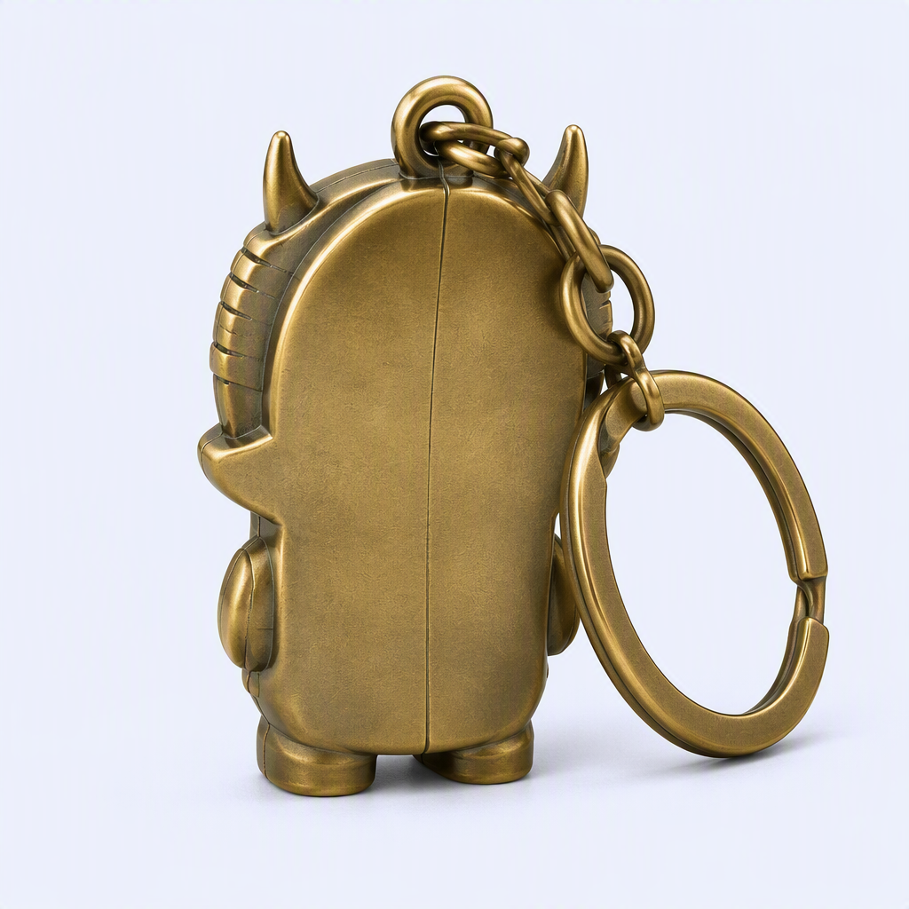 Custom 3D Die-Cast Metal Keychain - Enamel Cartoon Character Charm - Bulk Wholesale and OEM