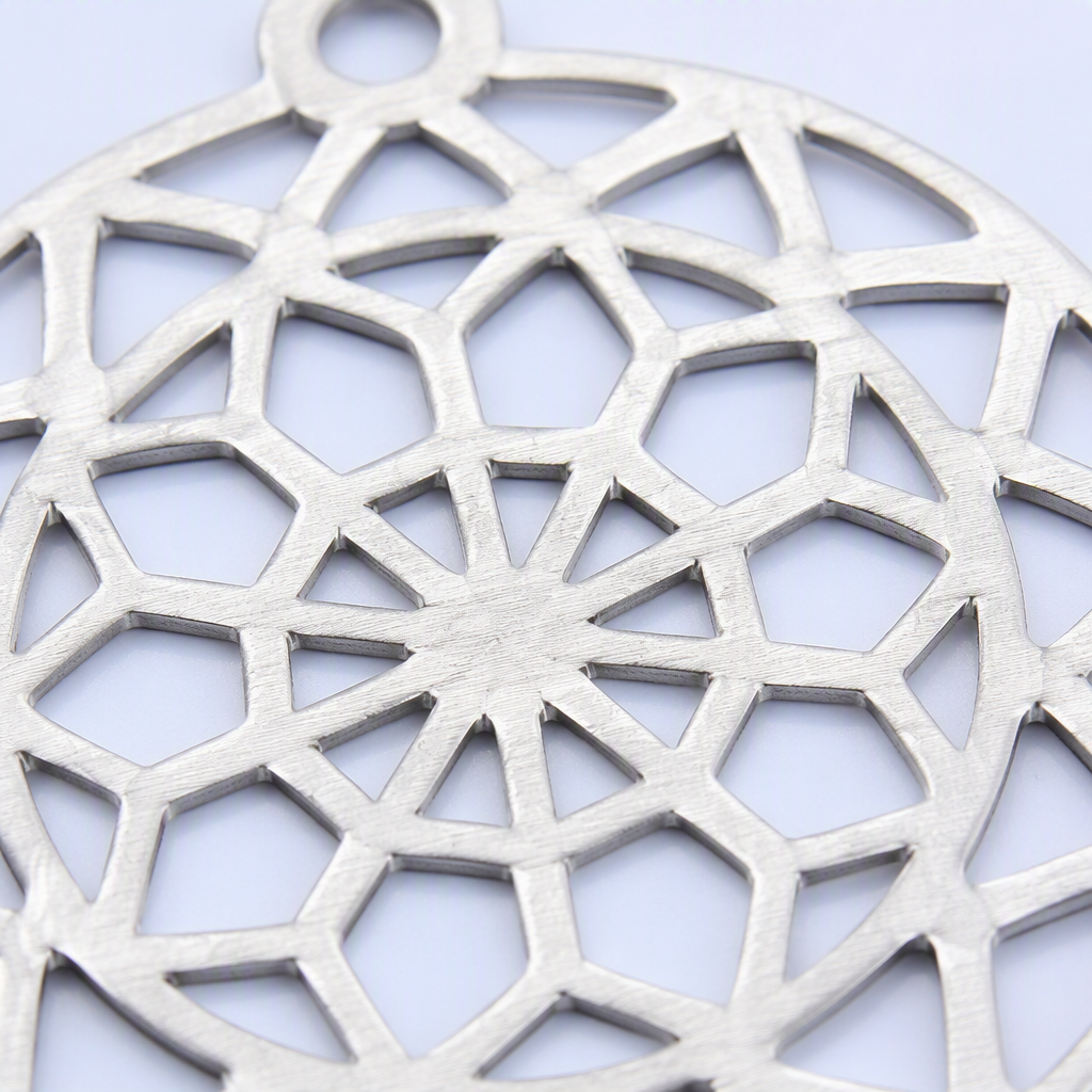 Custom Etched Hollow-Cut Metal Keychain - Geometric Pattern - Bulk & OEM - STANDARD GIFTS