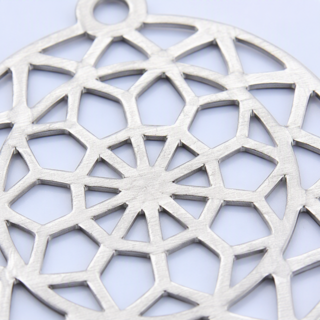 Custom Etched Hollow-Cut Metal Keychain - Geometric Pattern - Bulk & OEM - STANDARD GIFTS