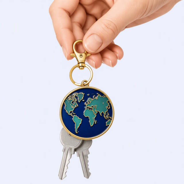 Custom Baked Paint Metal Keychain - Personalized Logo Design for Corporate Gifts, Events and Brand Merch