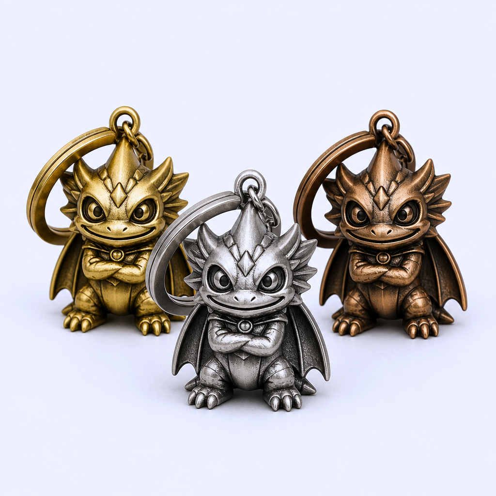 Custom 3D Die-Cast Metal Keychain - Enamel Cartoon Character Charm - Bulk Wholesale and OEM