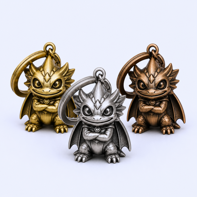 Custom 3D Die-Cast Metal Keychain - Enamel Cartoon Character Charm - Bulk Wholesale and OEM