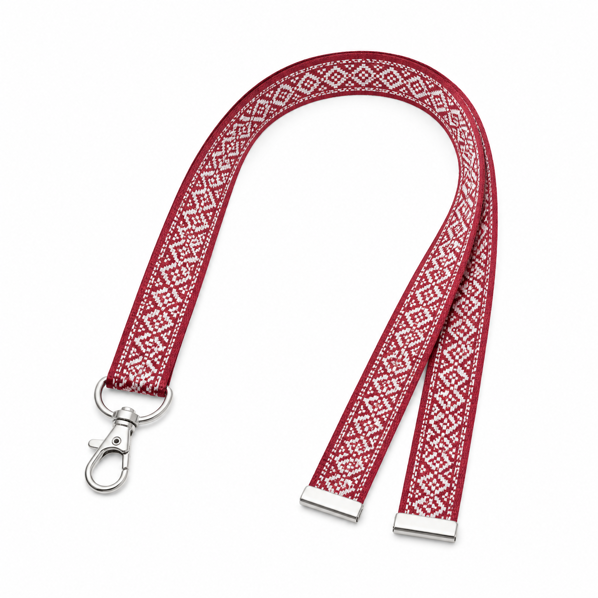 Custom Woven Dobby Lanyard with Metal Swivel Clip, Woven Logo Lanyards No MOQ for Corporate & Events