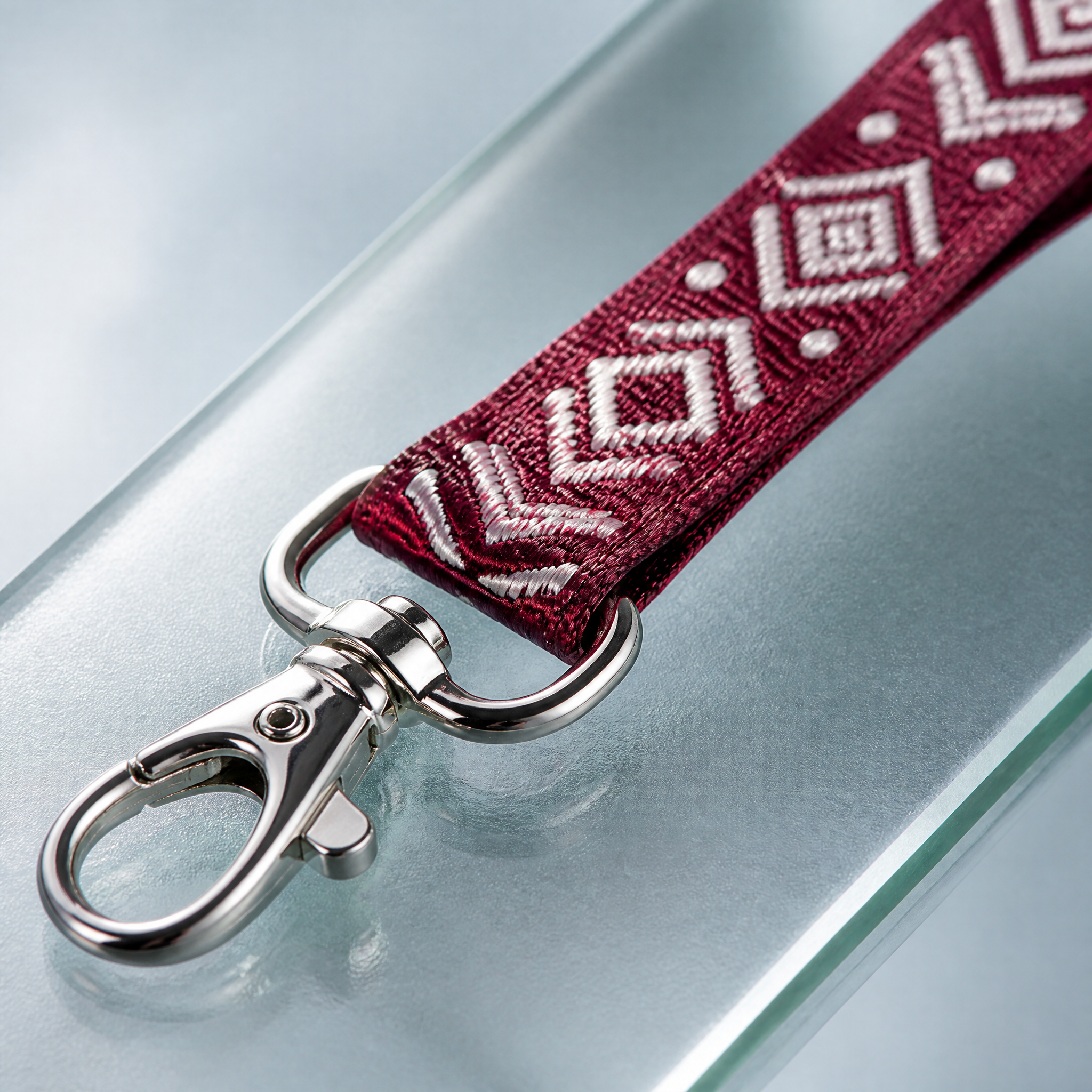 Custom Woven Dobby Lanyard with Metal Swivel Clip, Woven Logo Lanyards No MOQ for Corporate & Events