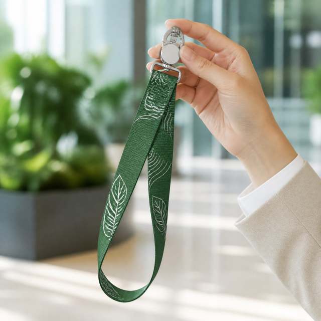 Eco-Friendly Recycled PET Lanyard with Magnetic Badge Clip, Sustainable Custom Lanyards No MOQ