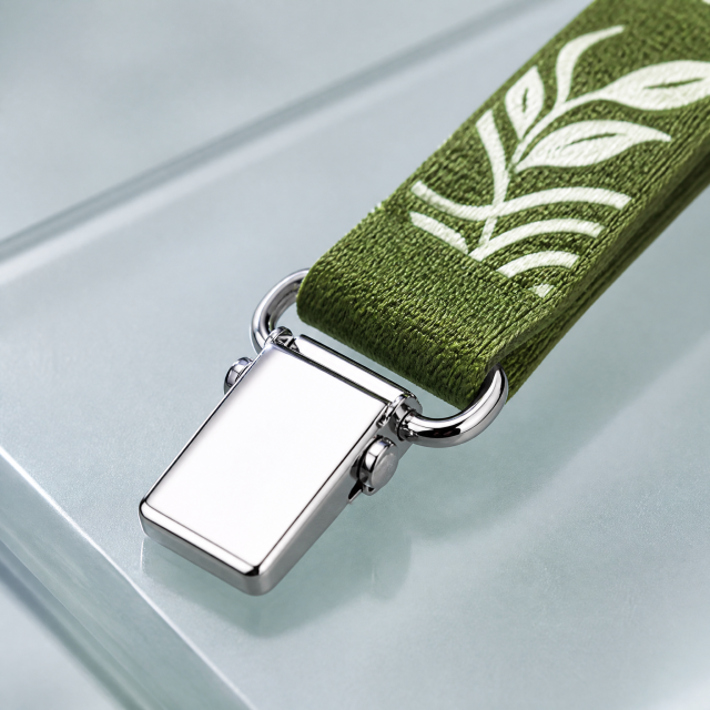 Eco-Friendly Recycled PET Lanyard with Magnetic Badge Clip, Sustainable Custom Lanyards No MOQ
