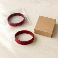 Custom Debossed Silicone Bracelet - Personalized Logo Rubber Wristband No MOQ