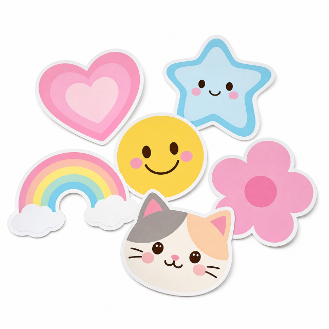 Custom Die-Cut PVC Sticker Set Waterproof Vinyl Stickers No MOQ Custom Shape Sticker Printing