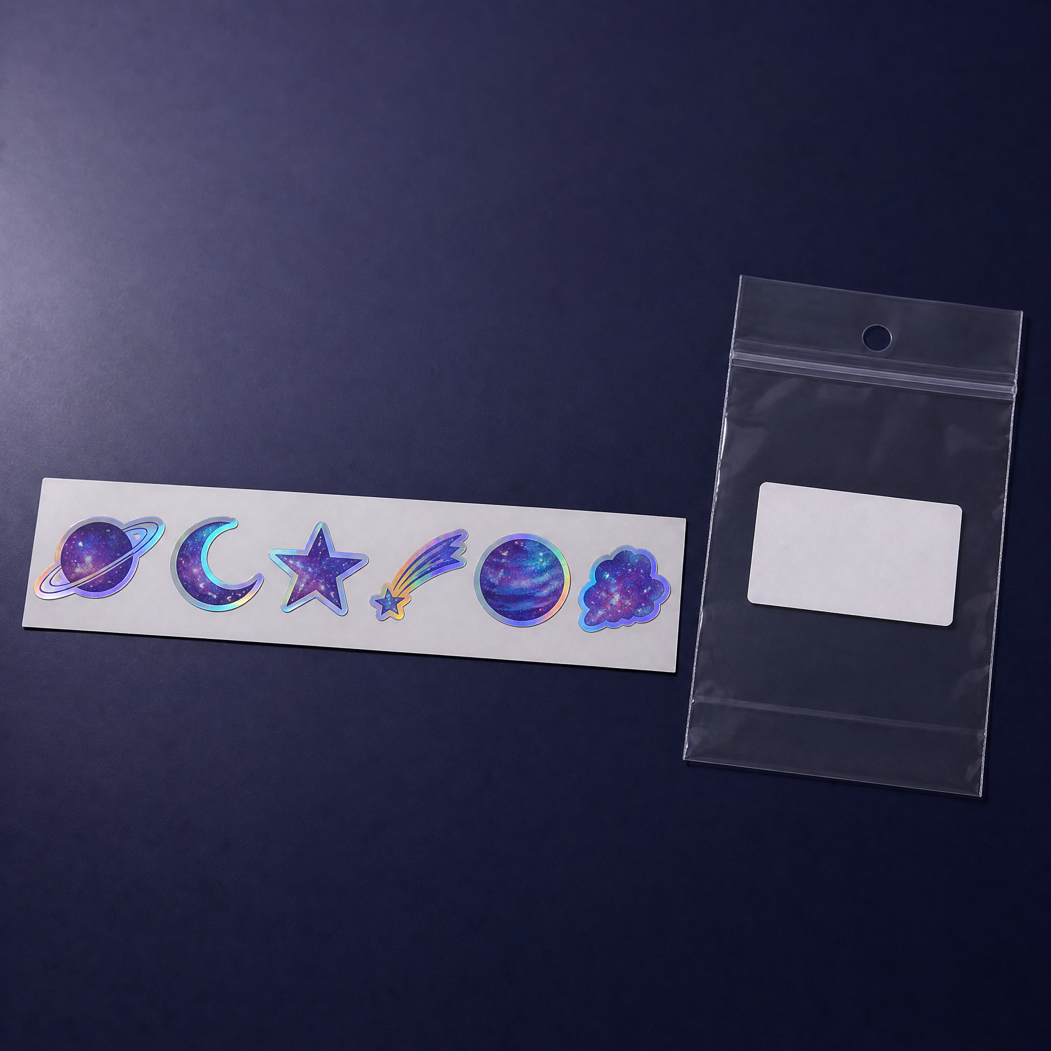 Custom Holographic Die-Cut Stickers Iridescent Space Stickers No MOQ Waterproof Vinyl Sticker Printing