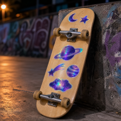 Custom Holographic Die-Cut Stickers Iridescent Space Stickers No MOQ Waterproof Vinyl Sticker Printing