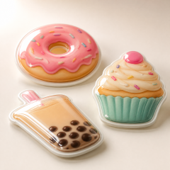 Custom 3D Epoxy Domed Stickers Cute Dessert Stickers No MOQ Waterproof Die Cut Sticker Printing