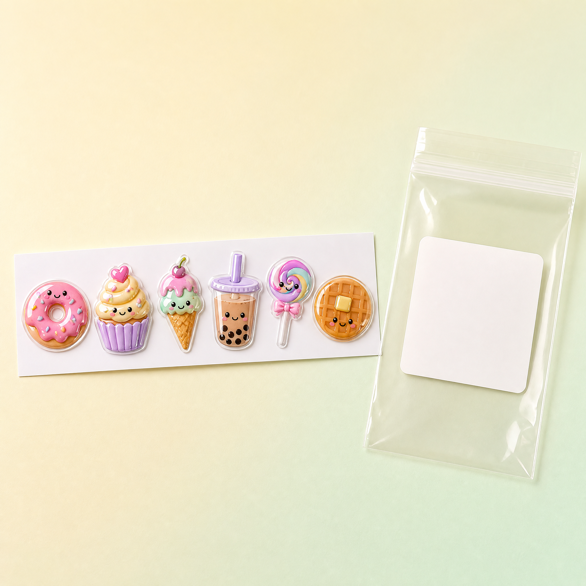 Custom 3D Epoxy Domed Stickers Cute Dessert Stickers No MOQ Waterproof Die Cut Sticker Printing
