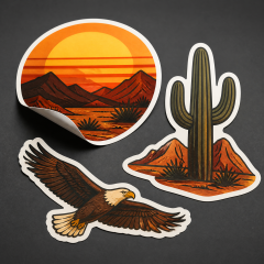 Custom Car Stickers Vehicle Decals Retro Desert Stickers No MOQ Waterproof UV Resistant Vinyl