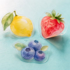 Custom Clear Stickers Watercolor Fruit Stickers No MOQ Transparent Die Cut Sticker Printing