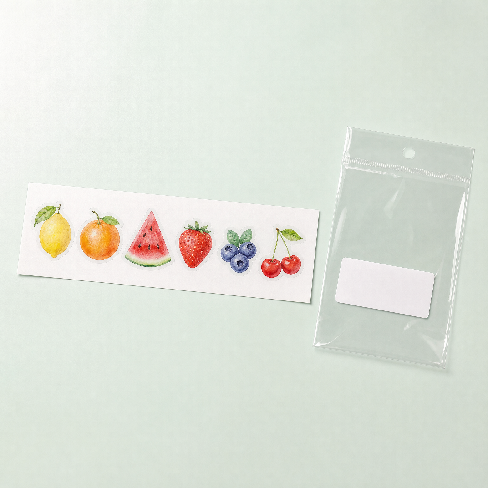 Custom Clear Stickers Watercolor Fruit Stickers No MOQ Transparent Die Cut Sticker Printing