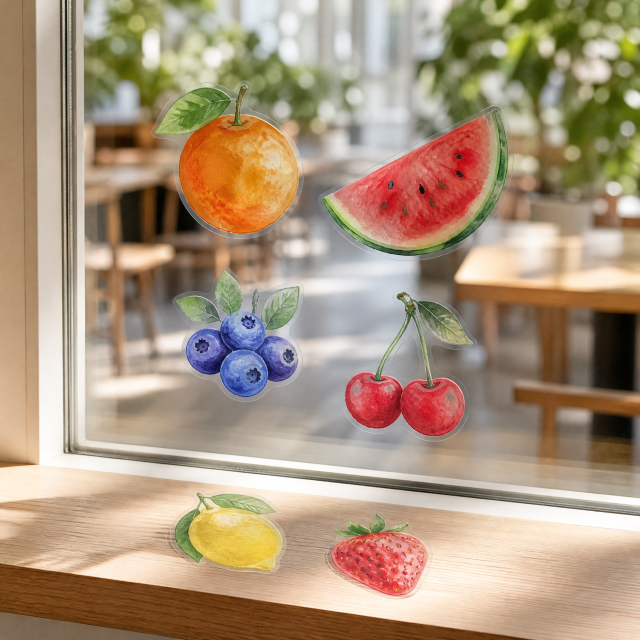 Custom Clear Stickers Watercolor Fruit Stickers No MOQ Transparent Die Cut Sticker Printing