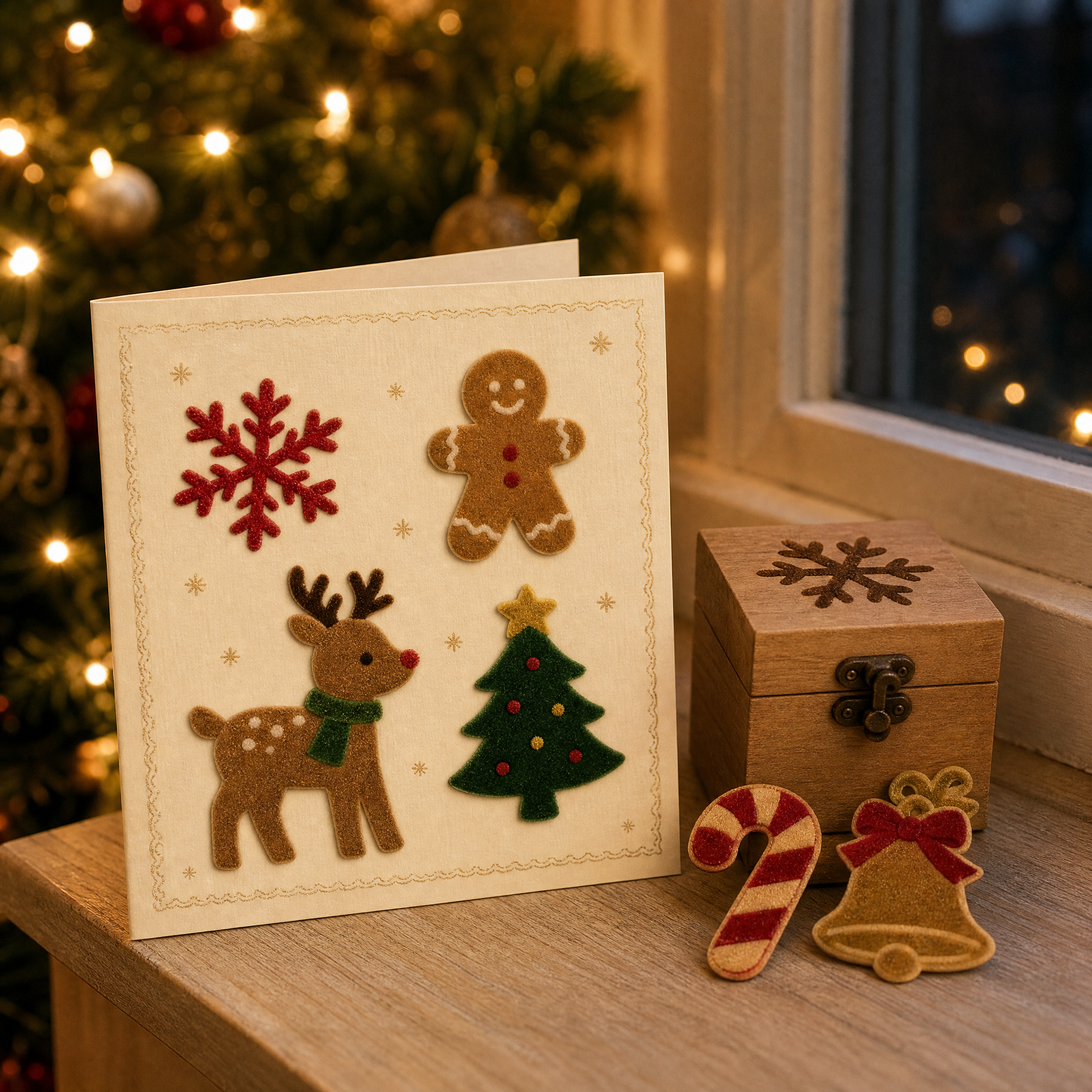 Custom Flocking Stickers Velvet Christmas Stickers No MOQ Die Cut Sticker Printing