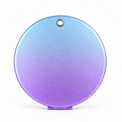 Custom Round Anodized Makeup Mirror with Blue Purple Gradient