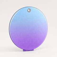 Custom Round Anodized Makeup Mirror with Blue Purple Gradient