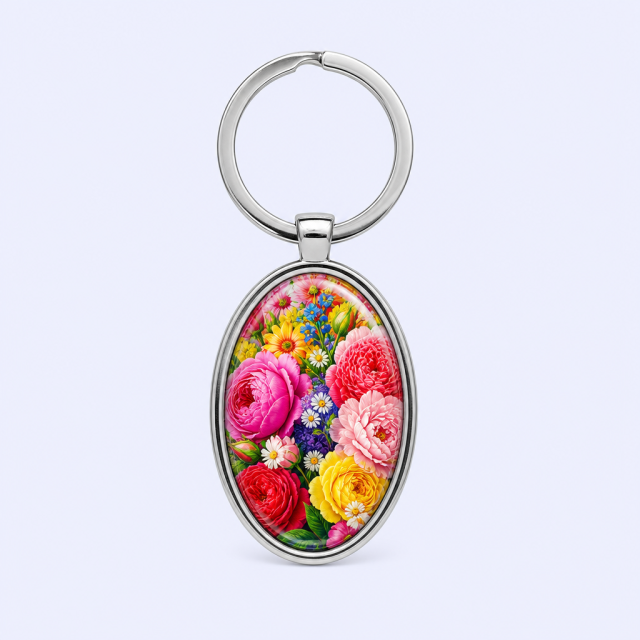 Printed Epoxy Metal Keychain Custom Logo - Full-Color Keychains Wholesale - STANDARD GIFTS