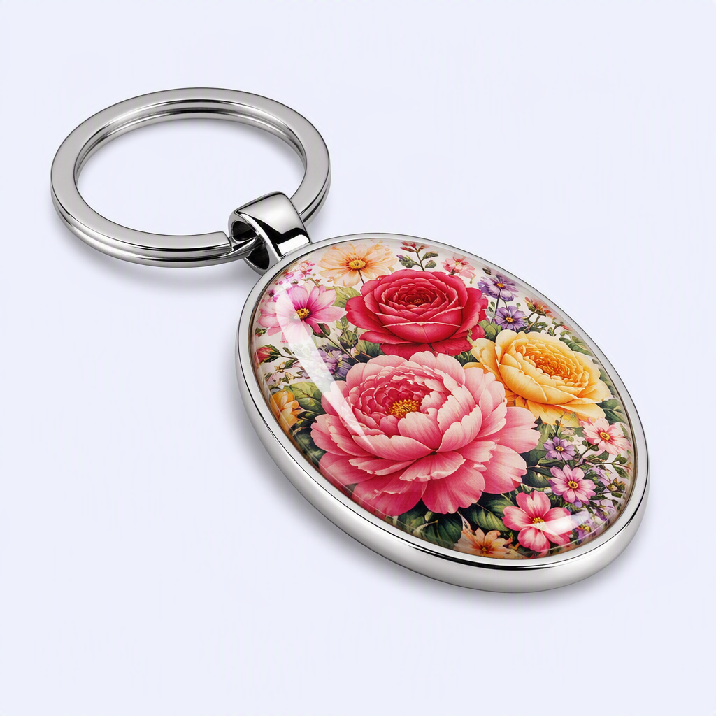 Printed Epoxy Metal Keychain Custom Logo - Full-Color Keychains Wholesale - STANDARD GIFTS
