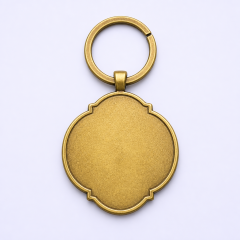 Antique Electroplated Metal Keychain - Vintage Relief Souvenir Keyring in Gold, Bronze and Silver