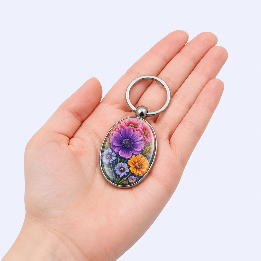 Printed Epoxy Metal Keychain Custom Logo - Full-Color Keychains Wholesale - STANDARD GIFTS
