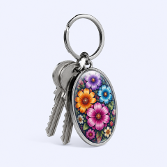 Printed Epoxy Metal Keychain Custom Logo - Full-Color Keychains Wholesale - STANDARD GIFTS